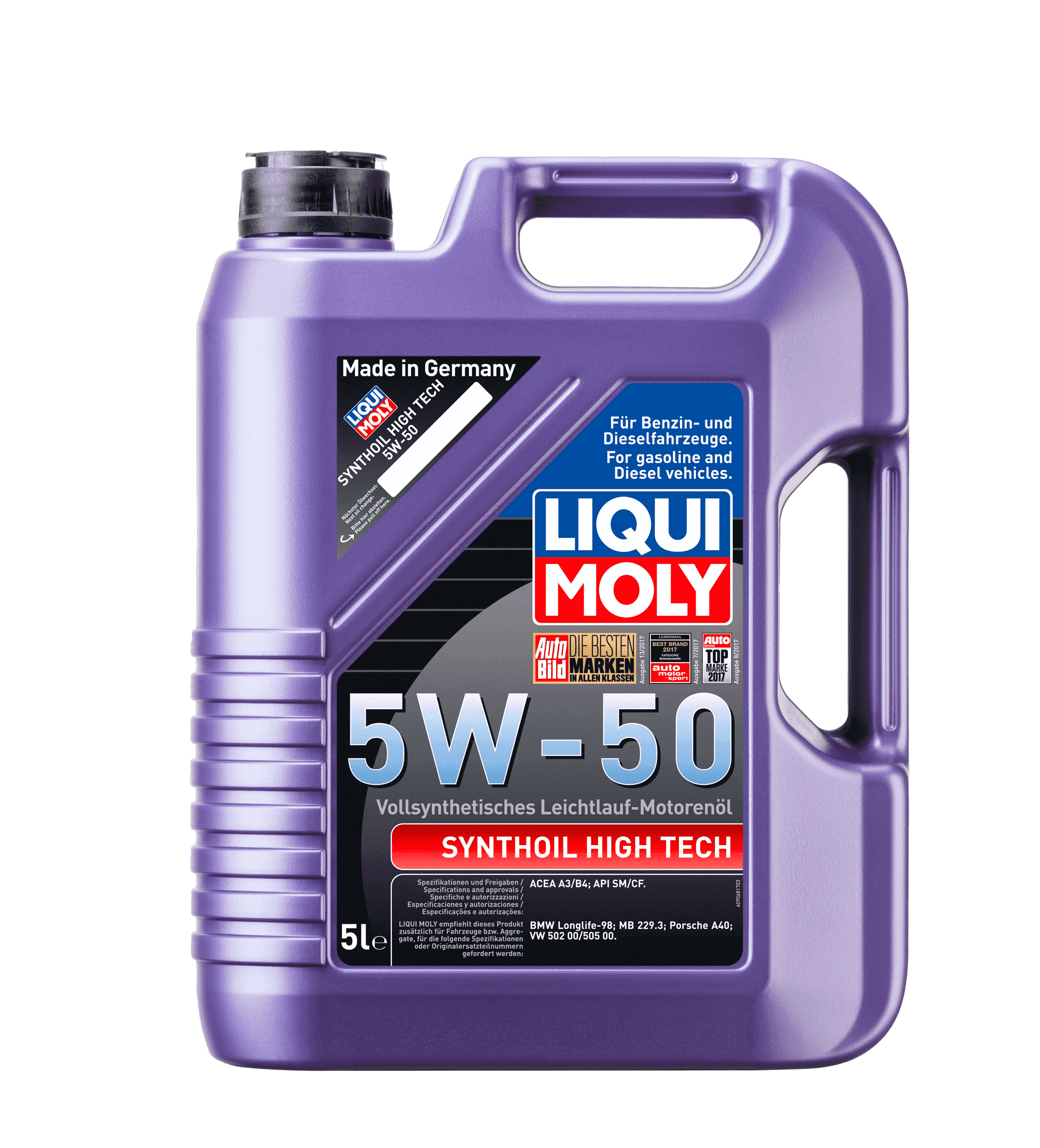 Моторное масло Liqui Moly Synthoil High Tech 5W-50, 5л (LiquiMoly: 9068)